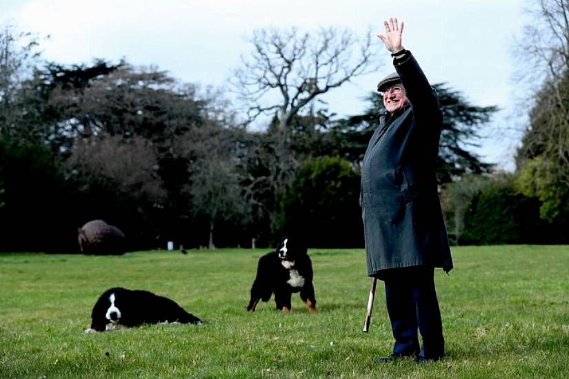 Photos: President Higgins Strolls In Phoenix Park With New Puppy Misneach