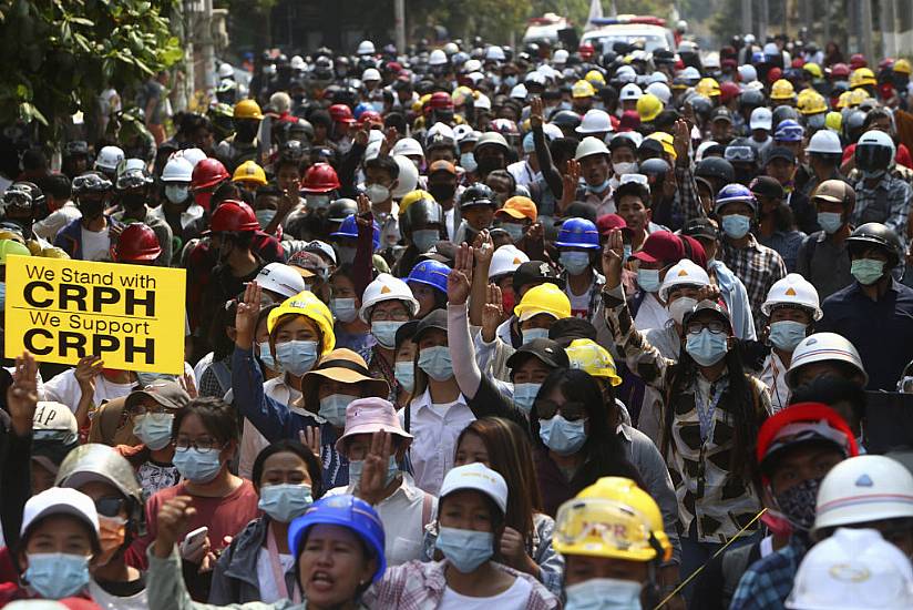 Force Used To Disperse Anti-Coup Protesters In Myanmar