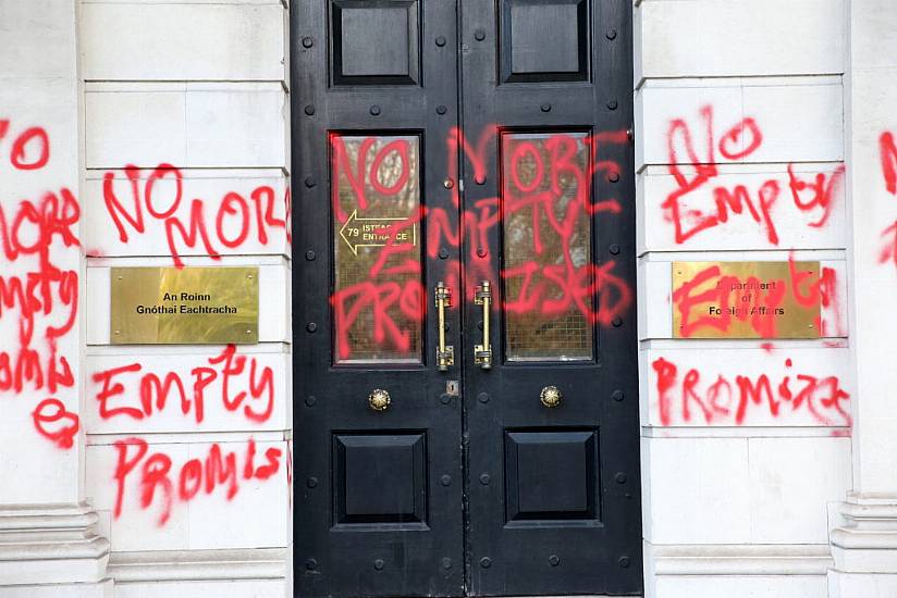 Arrests After Department Of Foreign Affairs Spray-Painted