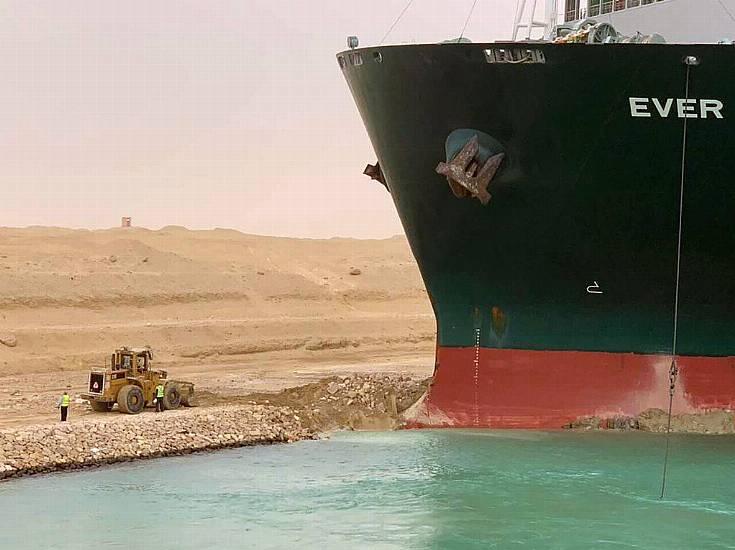 Suez Canal Blocked After Large Cargo Ship Turns Sideways