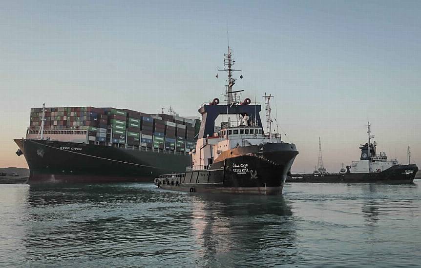 Experts Examine Bottom Of Huge Container Ship That Was Stuck In Suez Canal