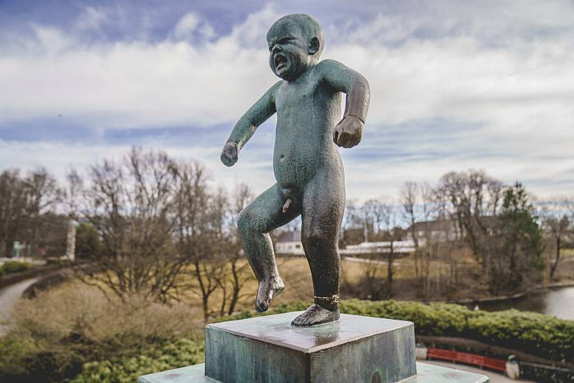 Vandals Damage Famous Norwegian Baby Statue In Oslo Park