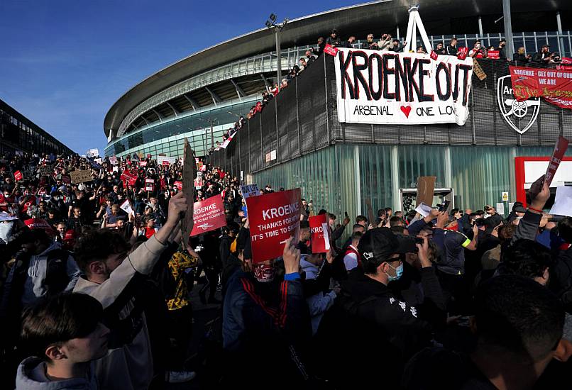 Thousands Of Arsenal Fans Protest Club’s Owners In Stadium March