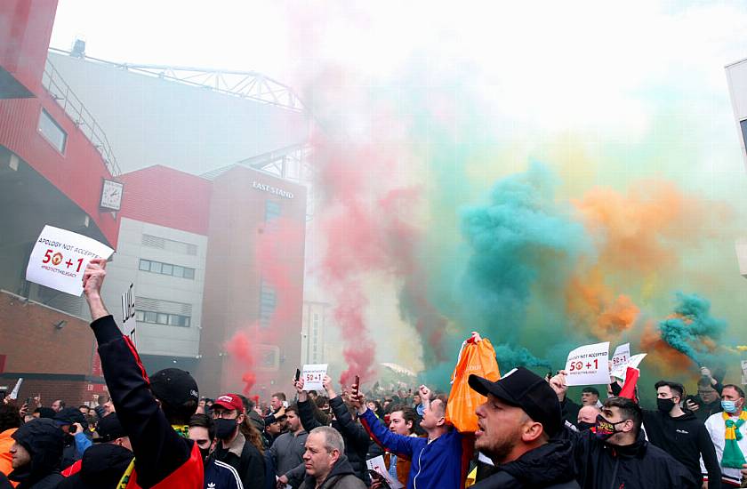 Manchester United Fans Storm Old Trafford To Protest Against Glazers On Pitch