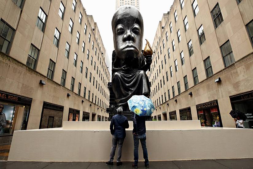 Huge New 'Oracle' Greets Rockefeller Center Visitors In New York