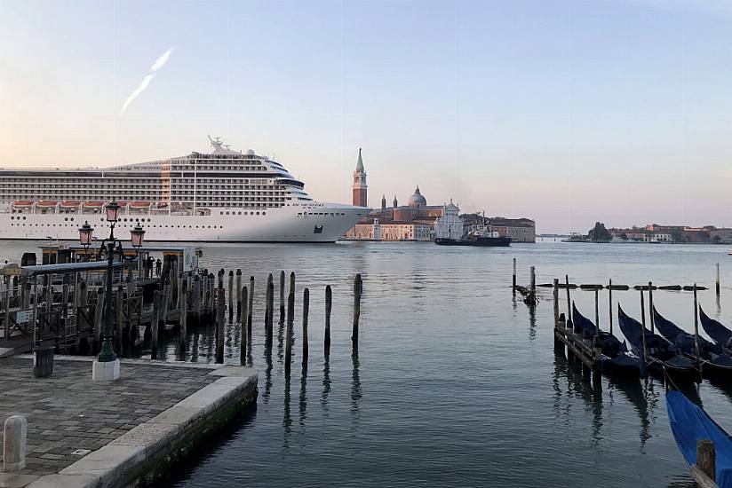 First Cruise Ship Sails Through Venice Since Start Of Pandemic