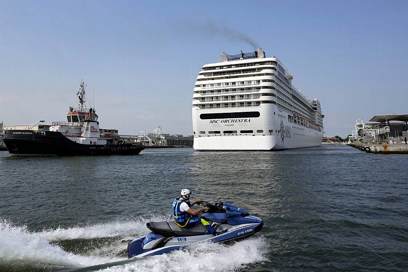 Protests Staged In Venice As Cruise Ships Restart Operations From City