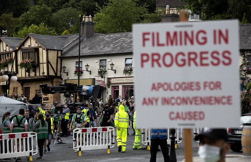 Sheer Numbers Of Sightseers Descend On 'Disney Village' Where Disenchanted Filming