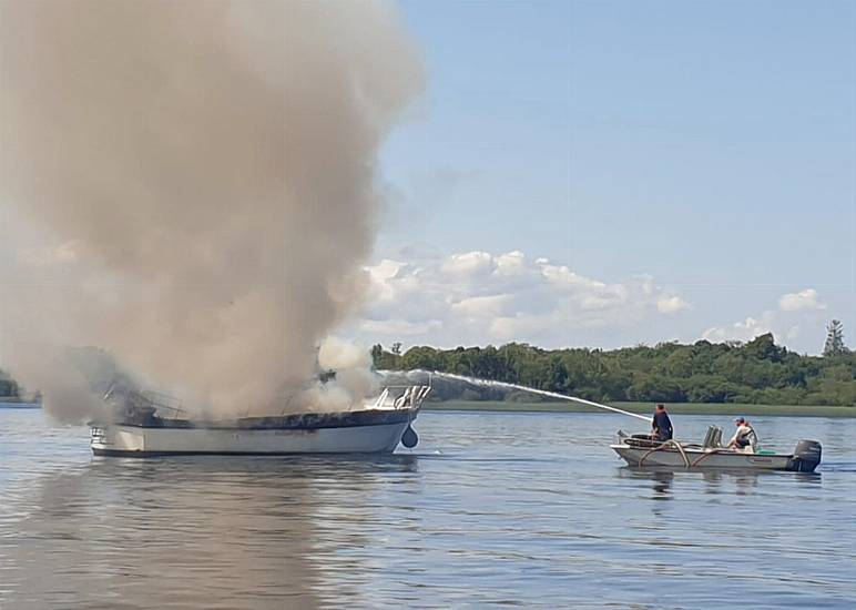 Five People Rescued From Burning Boat On Lough Derg