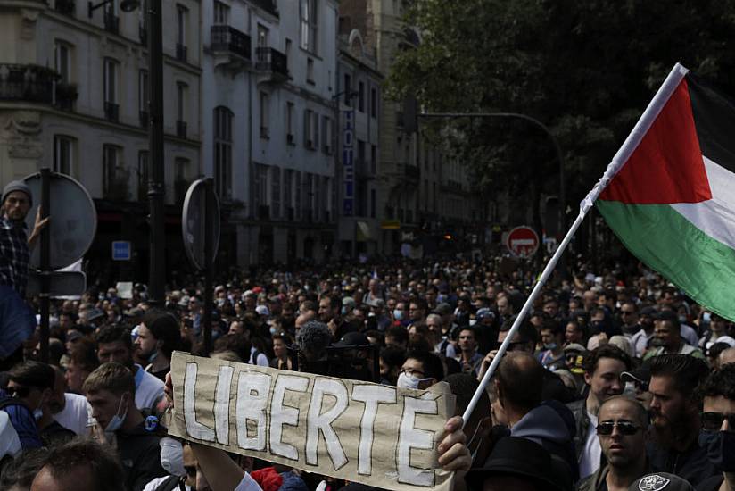 French Police Clash With Anti-Virus Pass Protesters In Paris