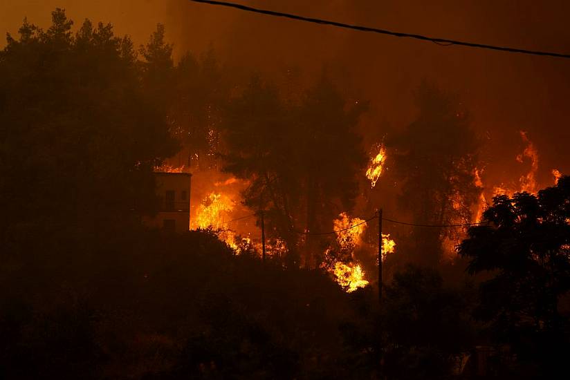 Massive Forest Fire Burns In Greece For Seventh Day