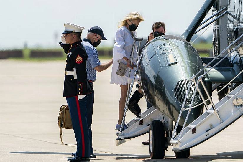 First Lady Jill Biden Wears Medical Boot After Foot Injury In Hawaii