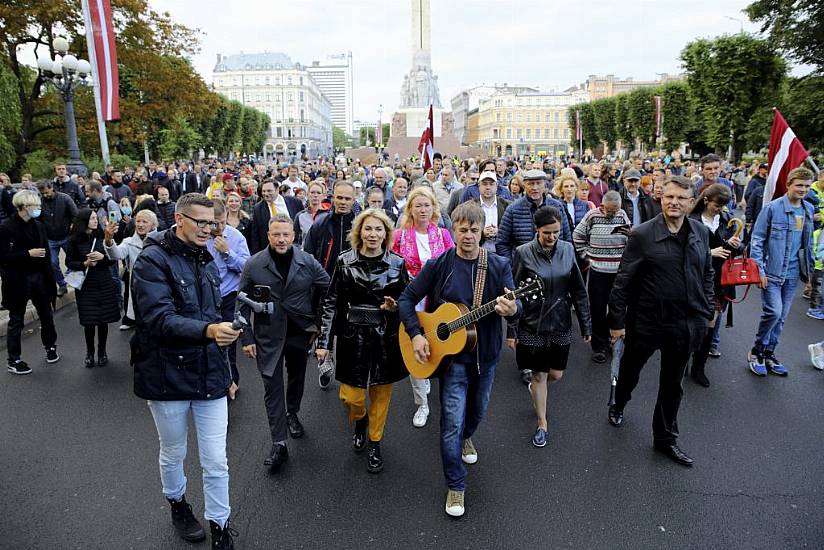 Thousands Attend Latvian Protest Against Mandatory Vaccinations