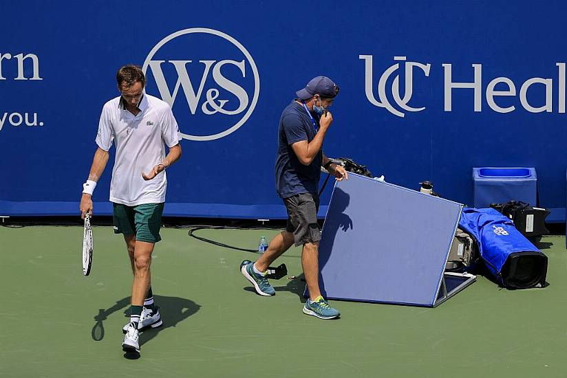 Daniil Medvedev Collides With Tv Camera During Semi-Final Defeat