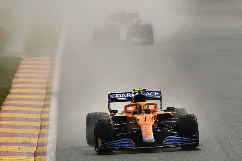 Lando Norris Suffers Major Crash In Wet Conditions In Belgium