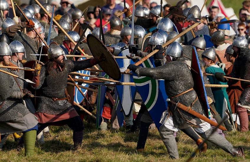 Swords Clash And Horses Charge For Re-Enactment Of Battle Of Hastings