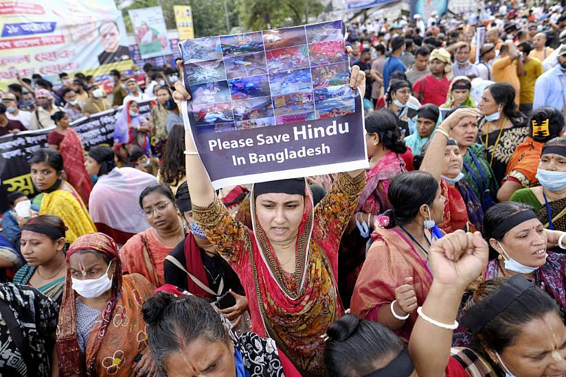 Protesters In Bangladesh Denounce Violence Against Hindus