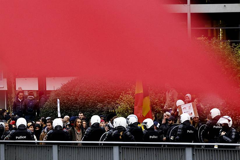 Tens Of Thousands March Against Belgium’s Covid Measures