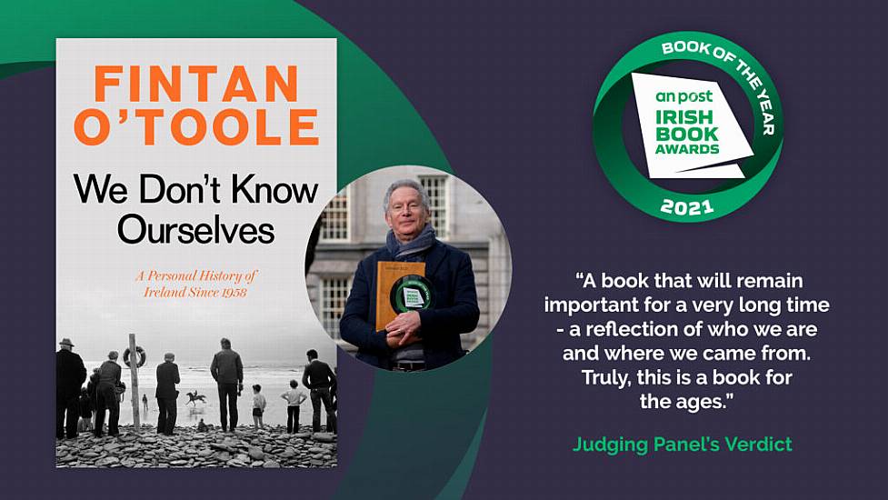 Fintan O'toole Claims An Post Irish Book Of The Year 2021 Award