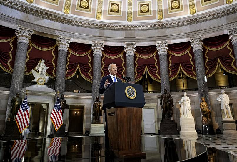 Biden Condemns ‘Dagger At Throat Of Democracy’ On Anniversary Of Us Capitol Riot