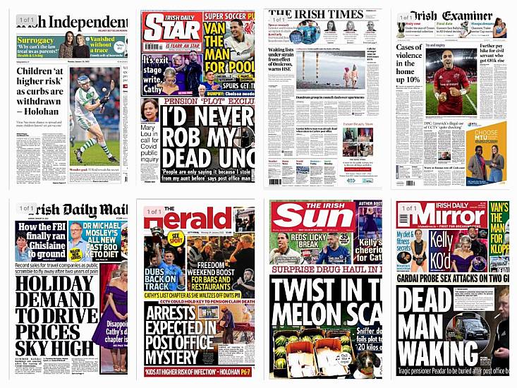 What The Papers Say: Monday's Front Pages