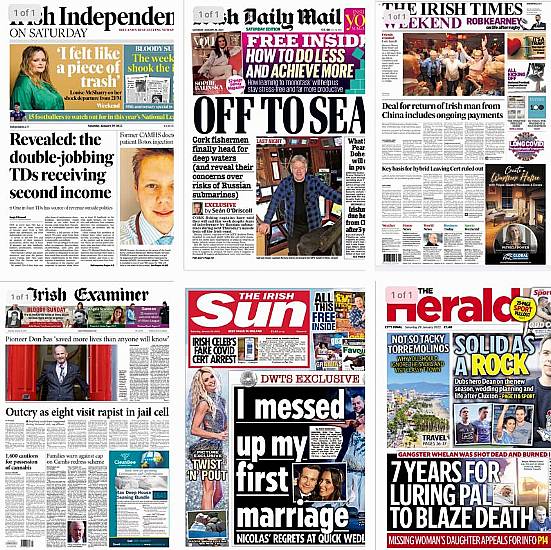 What The Papers Say: Saturday's Front Pages