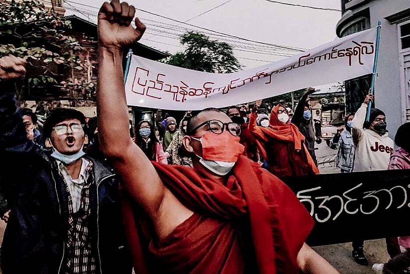 Nationwide Strike Held As Opponents Mark Year Since Army Seized Power In Myanmar