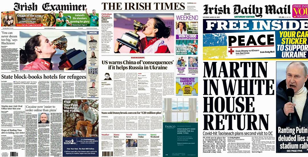 What The Papers Say: Saturday's Front Pages