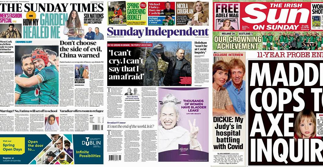 What The Papers Say: Sunday's Front Pages