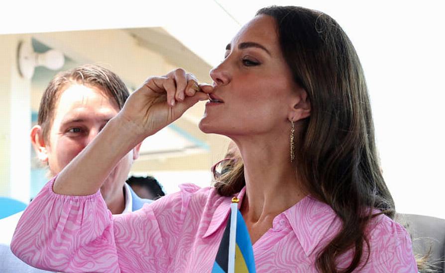 Kate Tries Conch Pistol As Cambridges Continue Tour In Bahamas