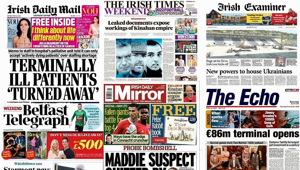 What The Papers Say: Saturday's Front Pages