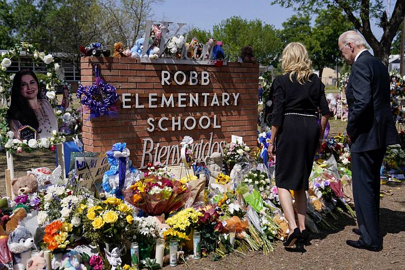 Biden Visits Memorial To Victims Of Texas School Shooting