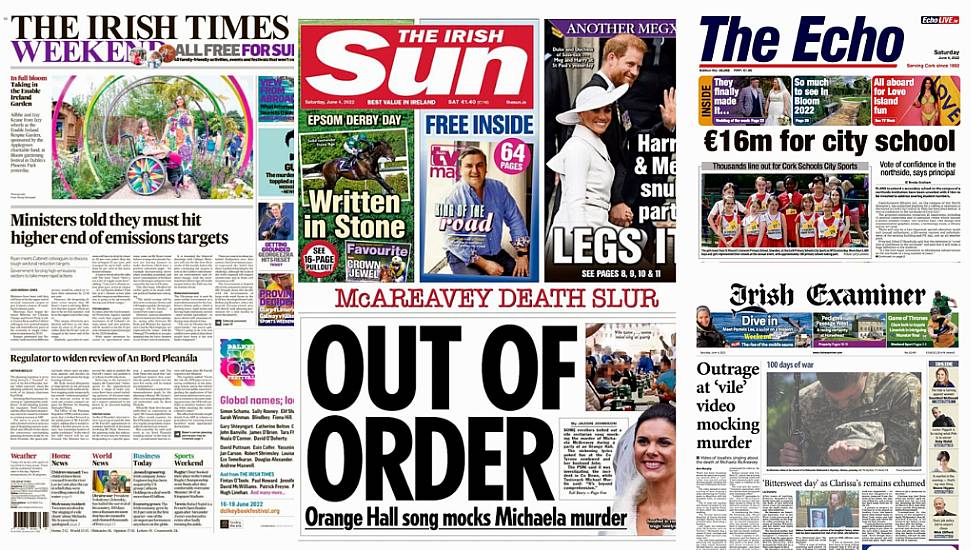 What The Papers Say: Saturday's Front Pages