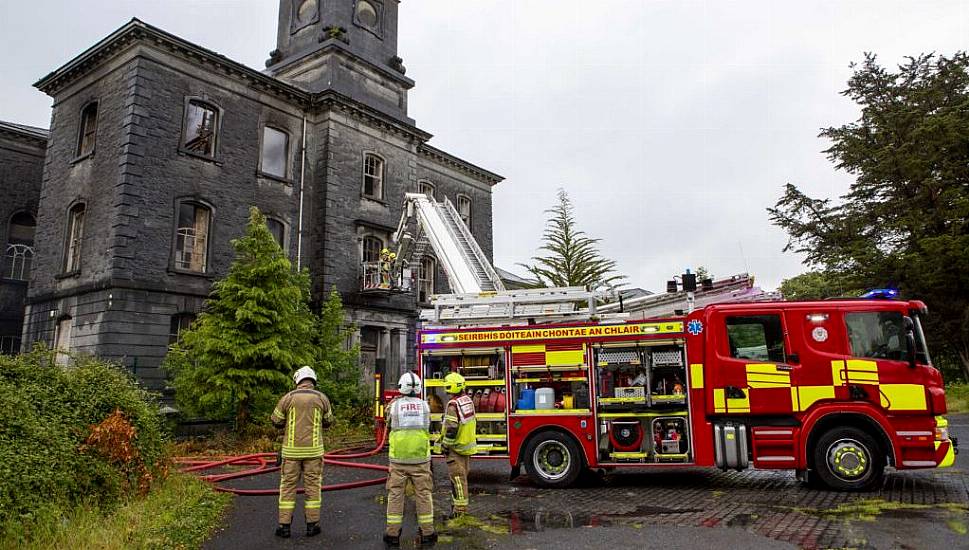 Firefighters Tackle Blaze At Former Ennis Psychiatric Hospital