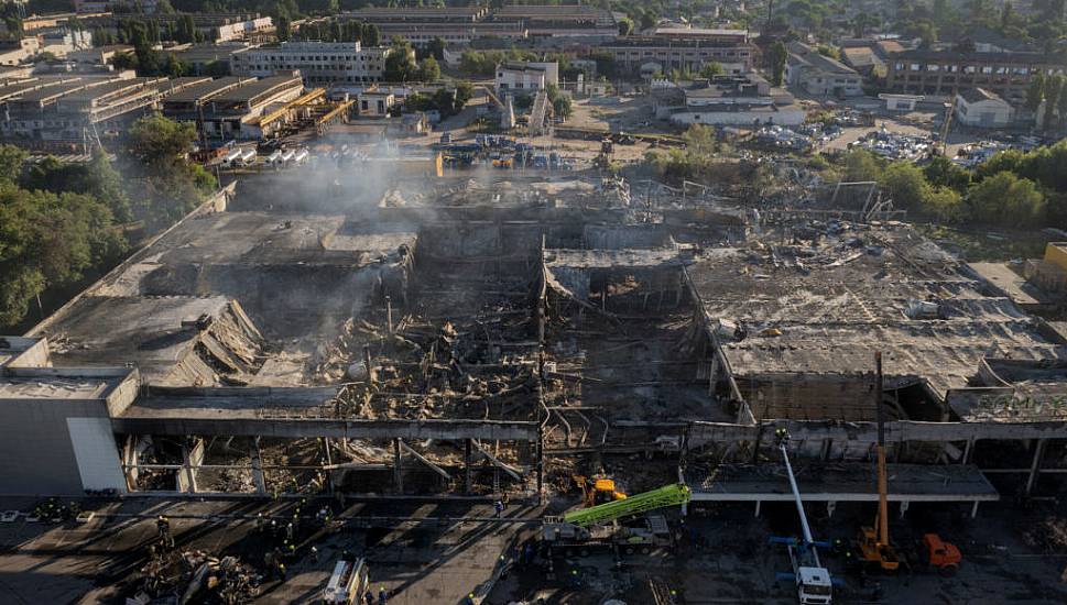 Rescuers Search Rubble Of Ukraine Shopping Centre After Russian Missile Strike