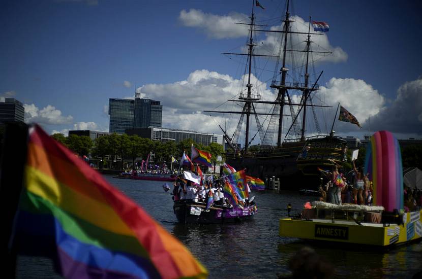 Huge Crowds Watch Amsterdam Pride’s Canal Parade Celebration