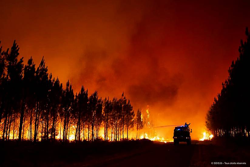 Firefighters Battle Major Wildfire In France