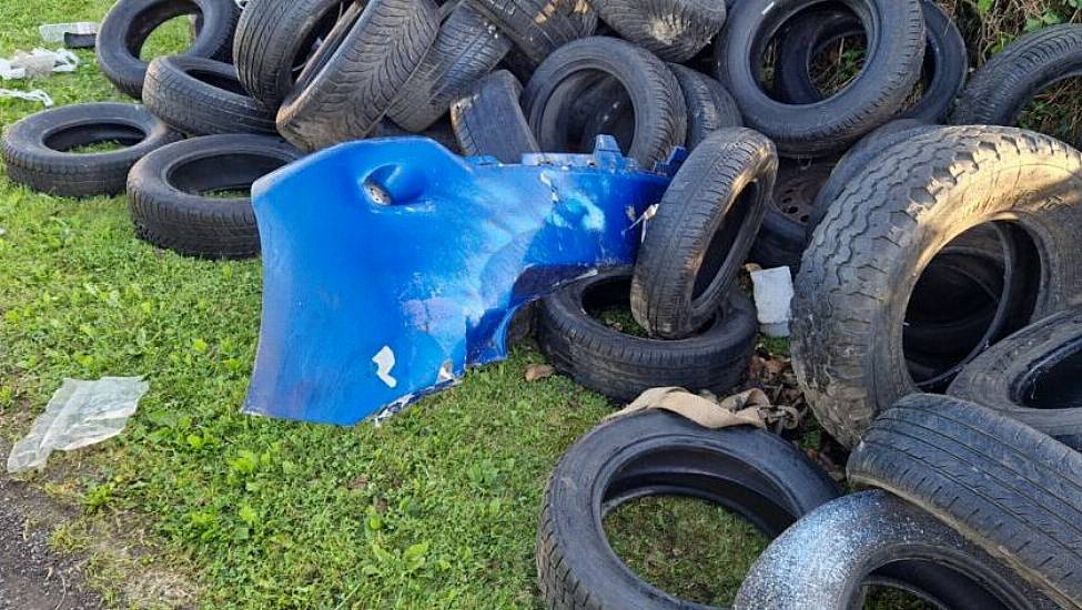 Over 100 Tyres And Car Parts Dumped On Rural Road In Co Meath