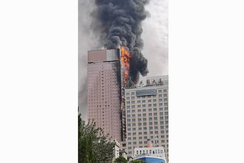 Fire Engulfs 42-Storey Building In China