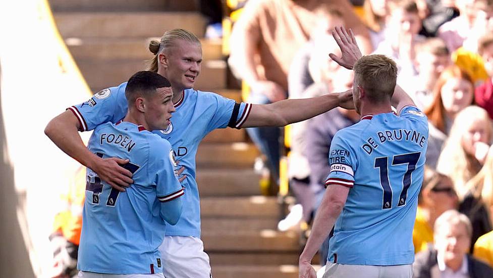 Erling Haaland Scores Again As Manchester City Go Top After Win At 10-Man Wolves