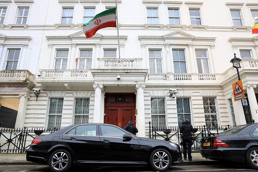 Protesters Clash With Police Outside Iranian Embassy In London