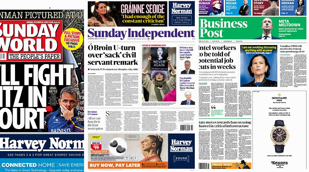 What The Papers Say: Sunday's Front Pages