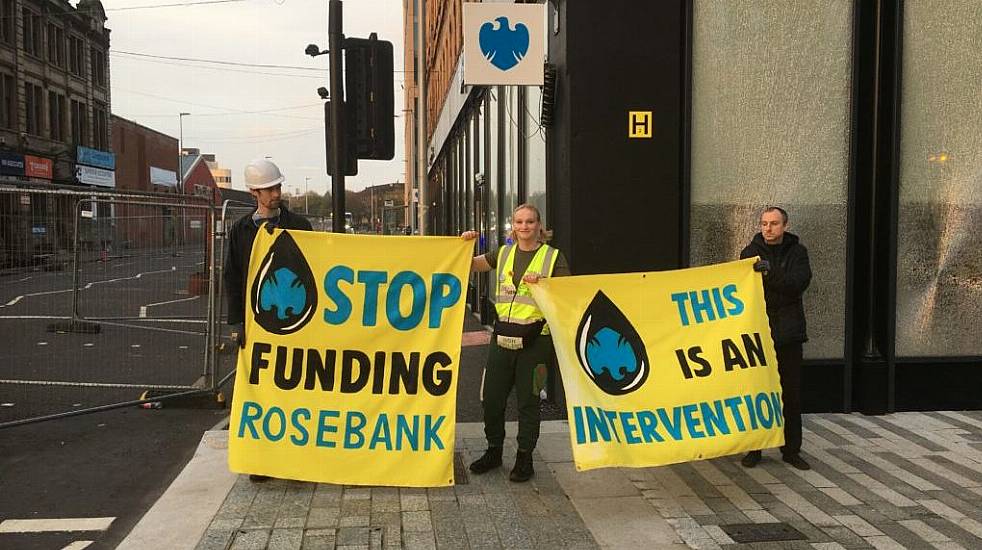 Climate Activists Smash Glass Of Glasgow Bank