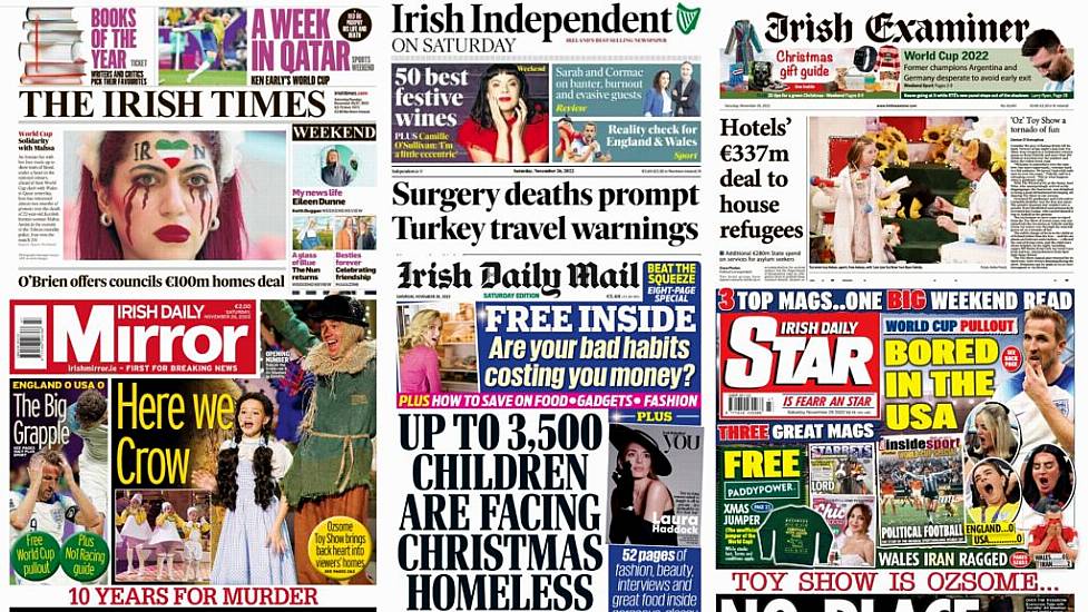 What The Papers Say: Saturday's Front Pages