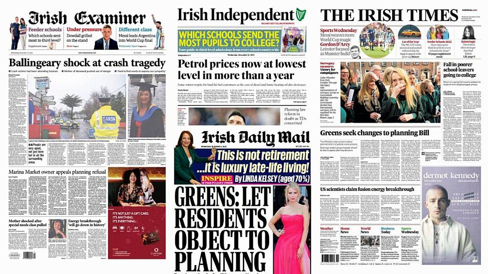 What The Papers Say: Wednesday's Front Pages