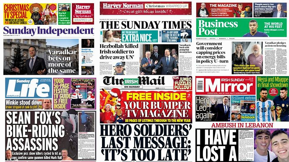 What The Papers Say: Sunday's Front Pages