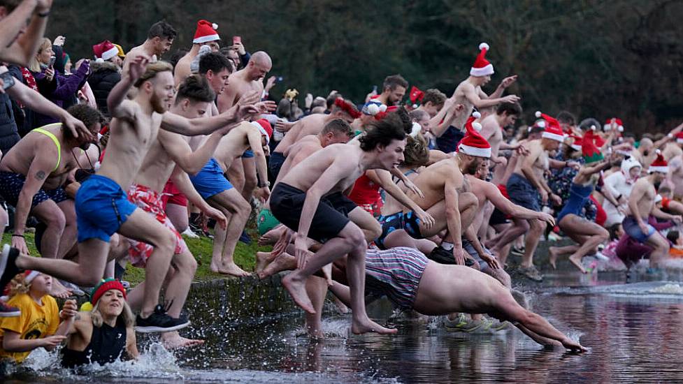 Ho, Ho, Ho That’s Cold: Swimmers Mark Christmas Day With Bracing Dips