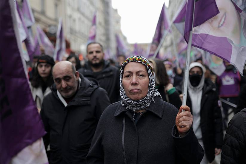 Kurds Hold March Of Mourning After Paris Shooting Kills Three