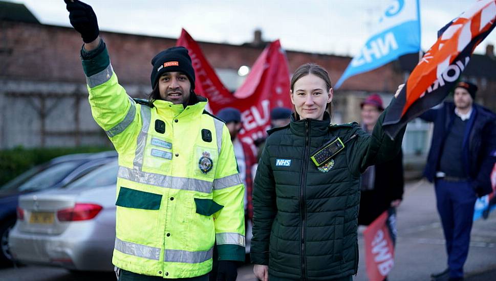 Thousands Of Ambulance Workers Across Britain Walk Out In Pay Dispute