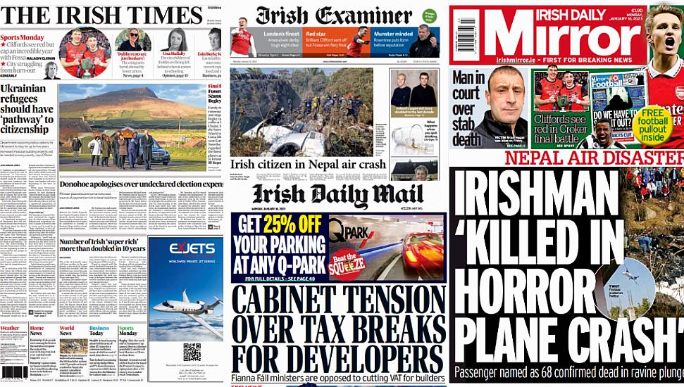 What The Papers Say: Monday's Front Pages